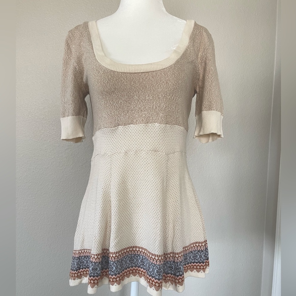Free People M light weight knit tunic sleeves top